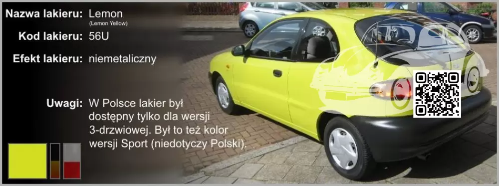 ZAZ | CHANCE, LANOS, SENS, VIDA | 49U - YELLOW GREEN (DAEWOO) 0